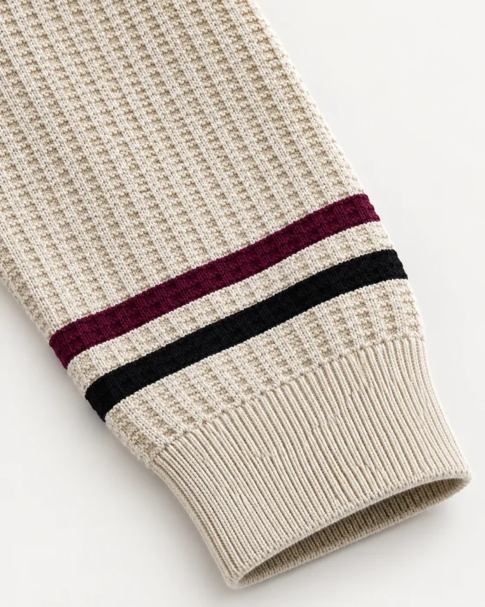Geometric Chest Panel Textured Zip Polo T-Shirt product gallery view