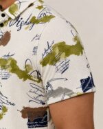 Sansiro Abstract Script Printed Polo T-Shirt product gallery image 2