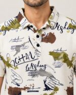 Sansiro Abstract Script Printed Polo T-Shirt product gallery image 4
