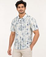 Sansiro Abstract Streak Textured Polo T-Shirt - Dark Grey featured product view