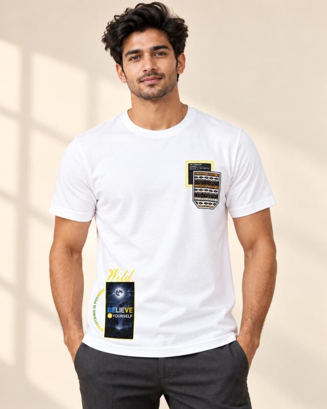 Sansiro Believe Wild Graphic Crew Neck T-Shirt - White featured product view