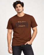 Sansiro Creative Statement Graphic Crew Neck T-Shirt - Coffee featured product view