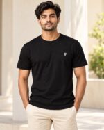 Sansiro Minimal Emblem Crew Neck T-Shirt product gallery image 2