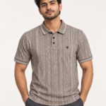 WildAss Distressed Vertical Stripe Polo T-Shirt - Grey featured product view