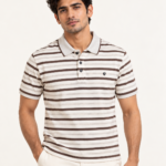 WildAss Heritage Stripe Polo T-Shirt - Mocha Ivory featured product view