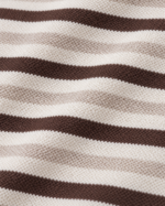 WildAss Heritage Stripe Polo T-Shirt - Mocha Ivory product gallery view