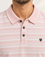 WildAss Horizontal Stripe Polo T-Shirt - Pink product gallery view