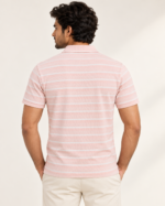 WildAss Horizontal Stripe Polo T-Shirt - Pink product gallery view