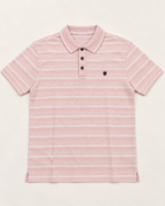WildAss Horizontal Stripe Polo T-Shirt - Pink product gallery view