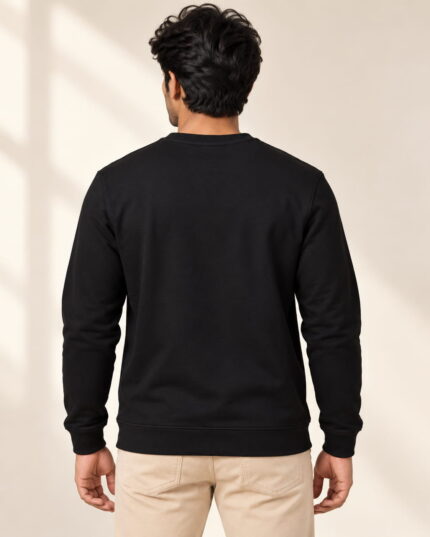 WildAss Men's Motivational Typography Printed Crew Neck Sweatshirt - Black product gallery view