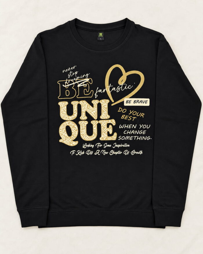 WildAss Men's Motivational Typography Printed Crew Neck Sweatshirt - Black product gallery view