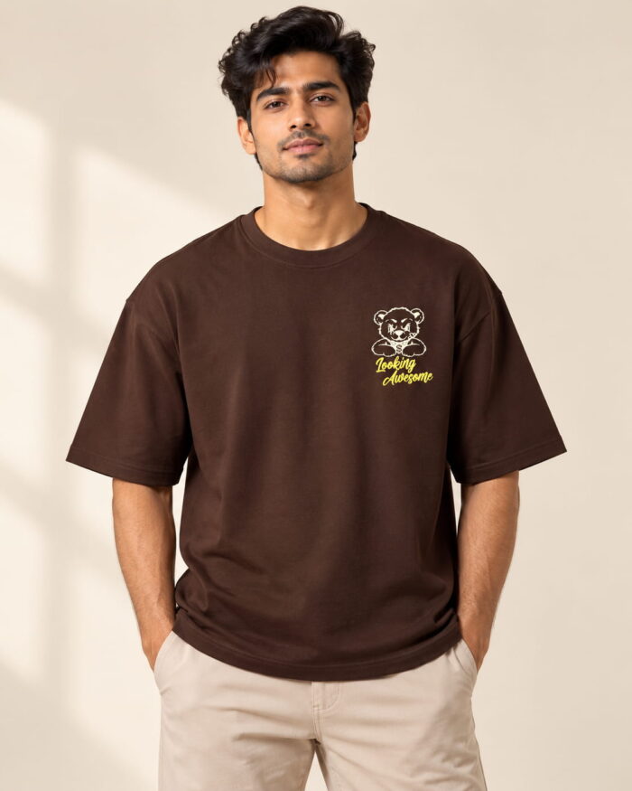 WildAss Men's Oversized Teddy Bear Graphic T-Shirt - Brown product gallery view