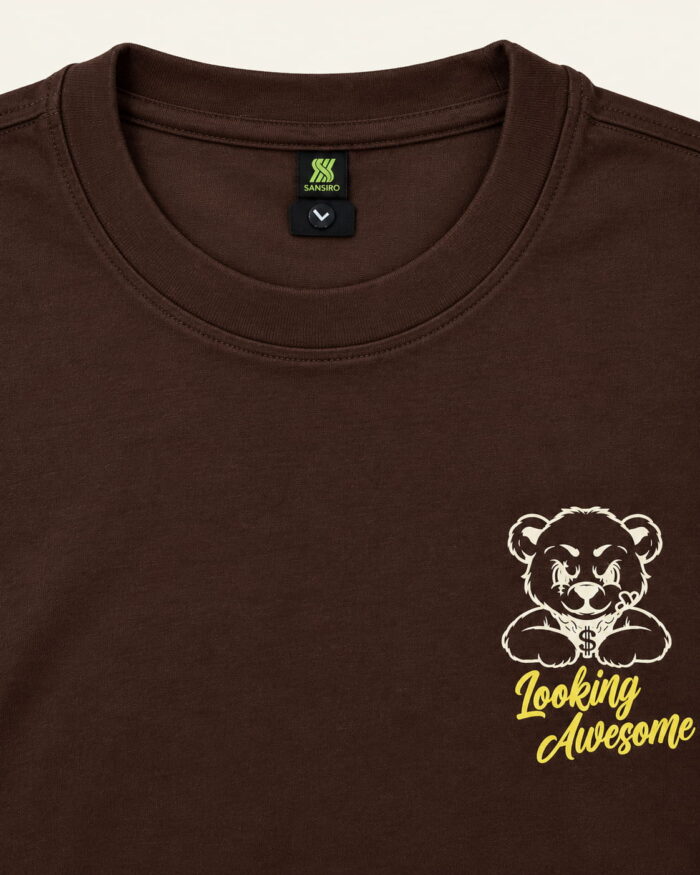 WildAss Men's Oversized Teddy Bear Graphic T-Shirt - Brown product gallery view