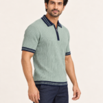 WildAss Ribbed Zip Polo T-Shirt - Pista featured product view