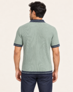 WildAss Ribbed Zip Polo T-Shirt - Pista product gallery view