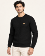 WildAss Textured Knit Crew Neck T-Shirt - Black product gallery view