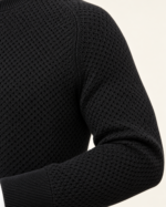WildAss Textured Knit Crew Neck T-Shirt - Black product gallery view