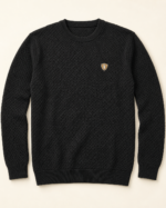 WildAss Textured Knit Crew Neck T-Shirt - Black product gallery view