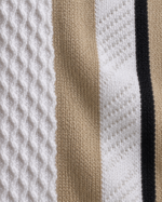 WildAss Vertical Stripe Knitted Polo T-Shirt - Camel Beige product gallery view